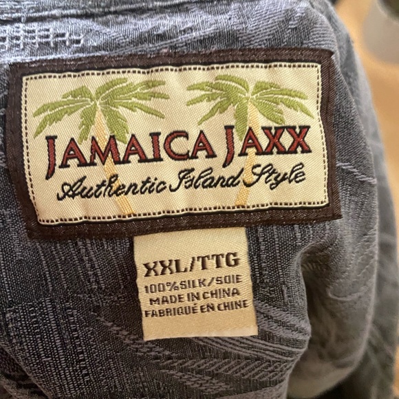 Jamaica Jaxx Men’s Grey Silk Hawaiian Button Up Shirt XXL - Picture 6 of 7